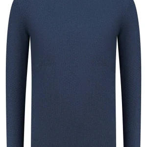 Ronde hals structuur denim