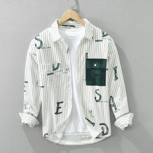 Heren Overhemd Gestreept Casual Katoen