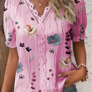Dames Blouse V-hals Luchtig Casual Elegantie