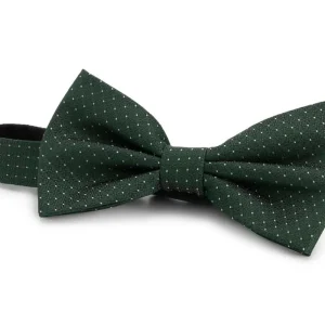 Strik zijde print stippel groen