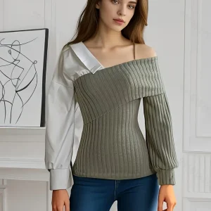 Dames Top Asymmetrisch Stijlvol Zachte Ademende Stof