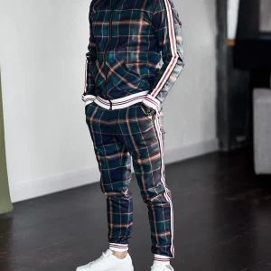 Heren Casual Set Lange Mouwen Polyestermix Met Opstaande Kraag