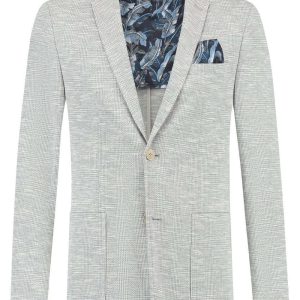 Colbert stretch ruit lichtgrijs