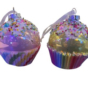 Kurt S. Adler glass cupcake ornament