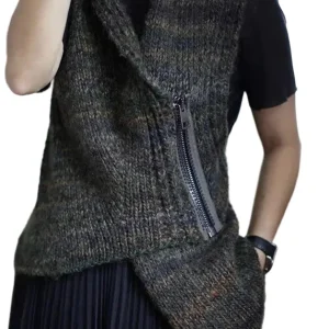 Dames Asymmetrisch Vest met Ritssluiting