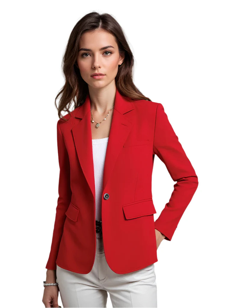 Dames Blazer Met Klepzakken Moderne Pasvorm Van Hoogwaardige Stoffen - Afbeelding 2