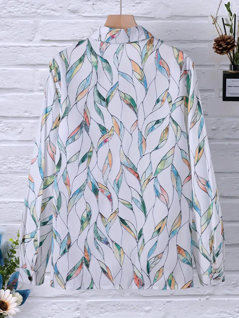 Dames Blouse Casual Ademend Materiaal Uniek Patroon - Afbeelding 5