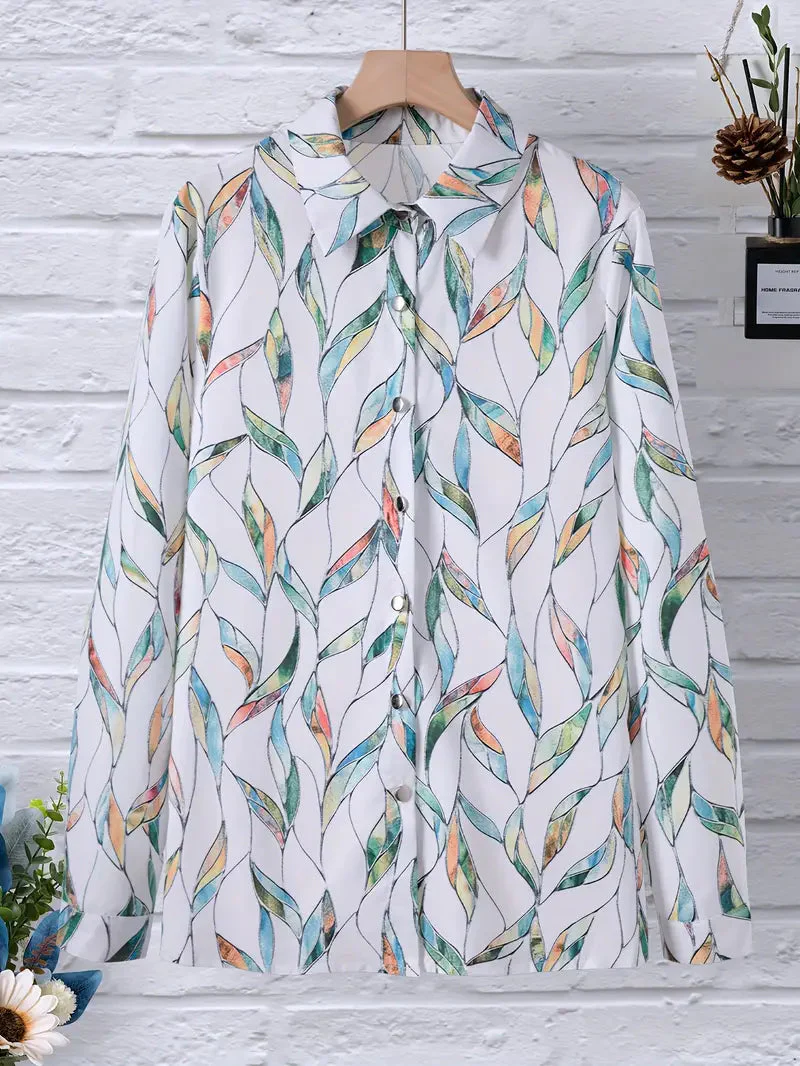 Dames Blouse Casual Ademend Materiaal Uniek Patroon - Afbeelding 6