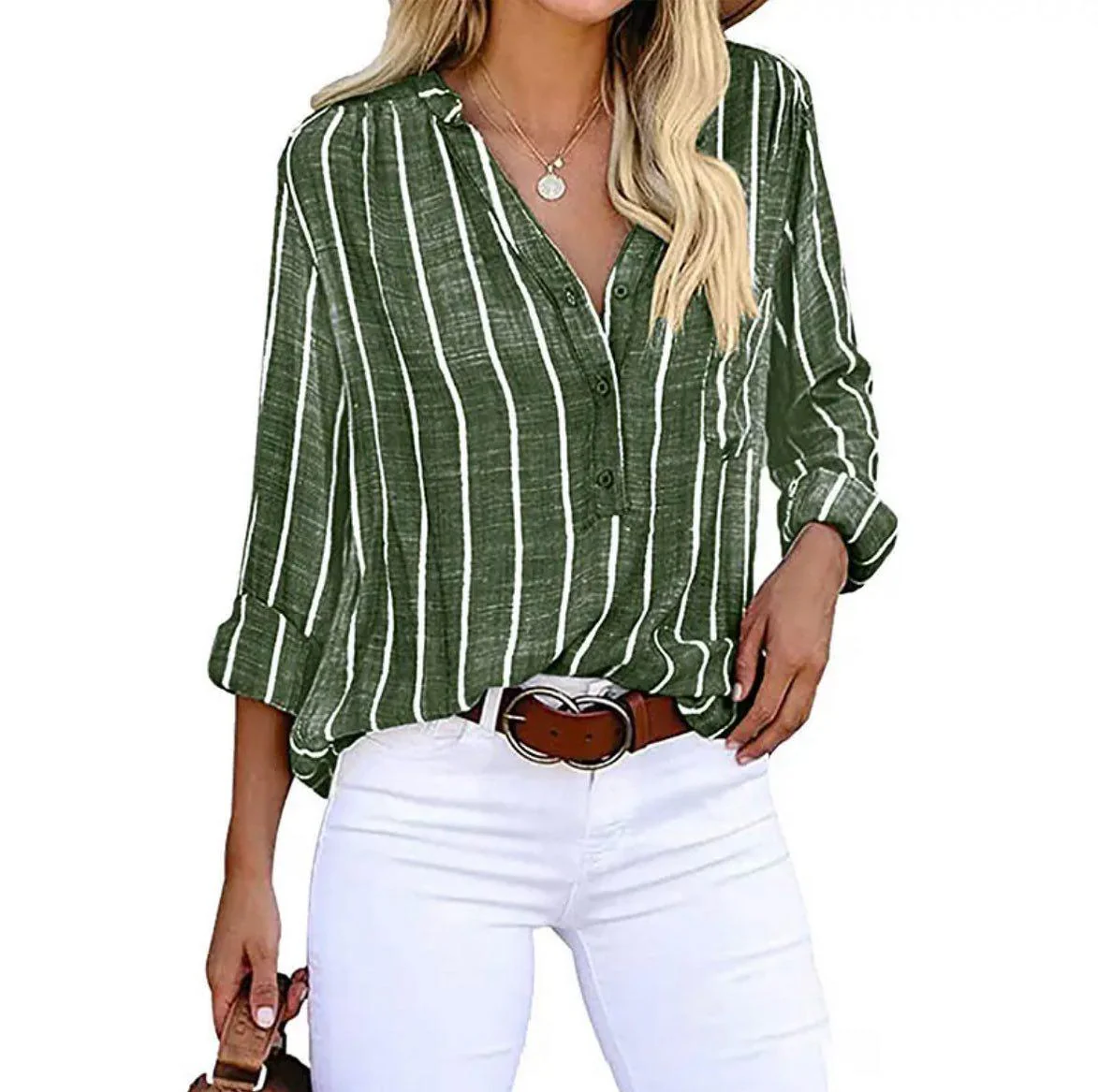 Dames Blouse Gestreept Casual Zomerstijl - Afbeelding 5