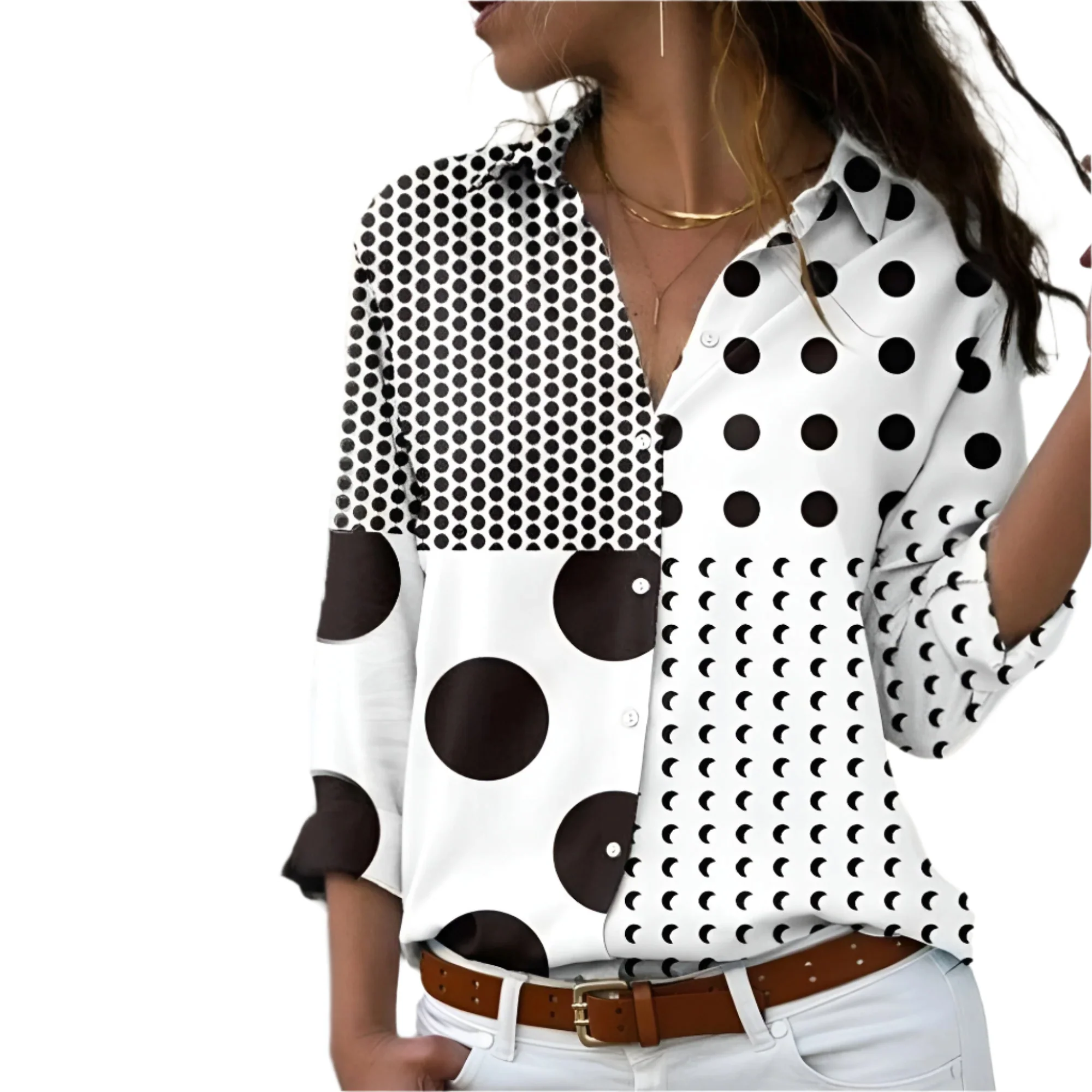 Dames Blouse Met Patroon Casual Stijl - Afbeelding 2