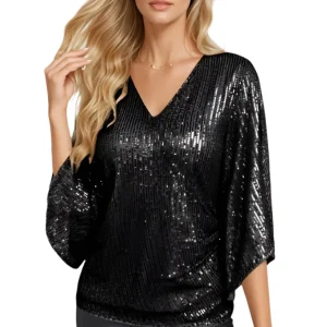 Dames Blouse Met Wrap Design en Bell Mouwen