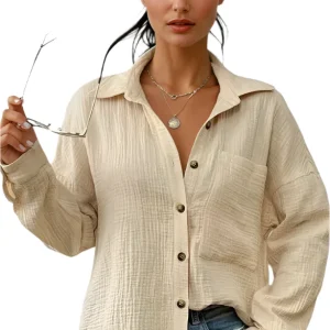 Dames Blouse Relaxed Fit Katoen