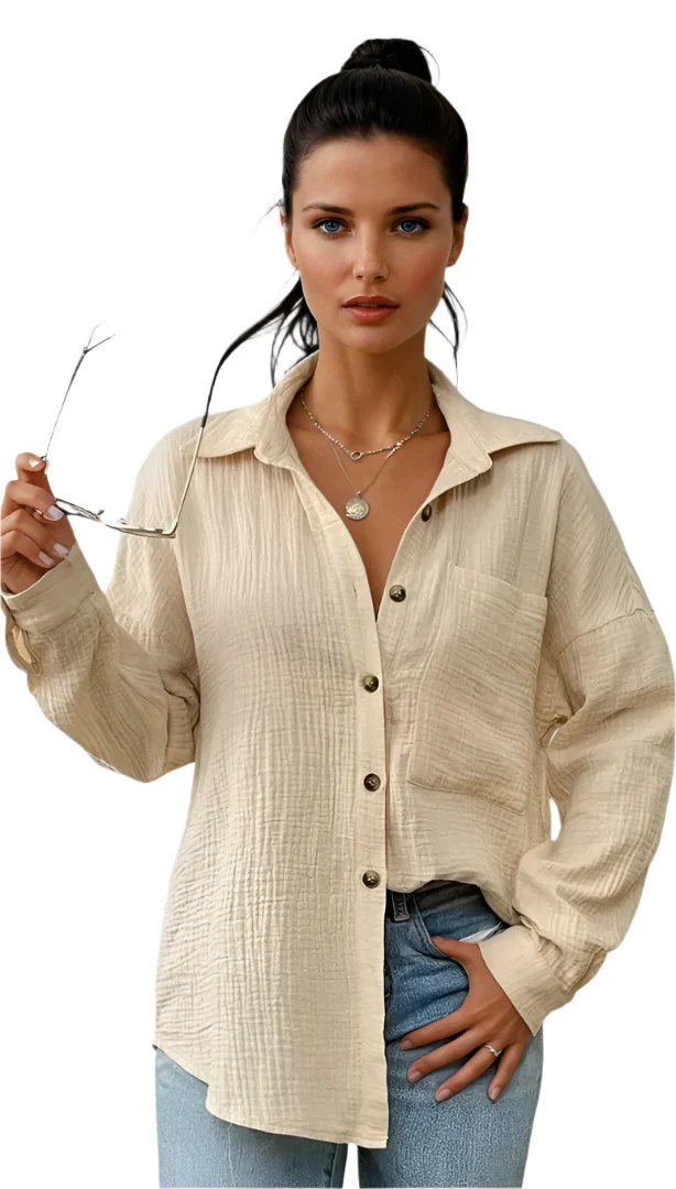 Dames Blouse Relaxed Fit Katoen