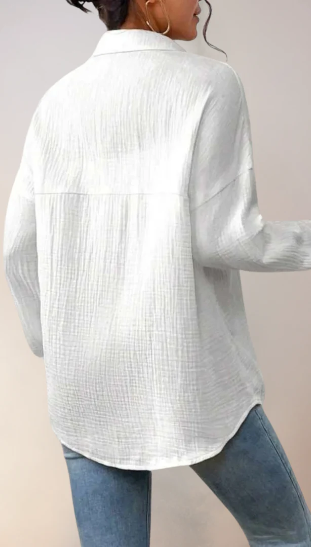 Dames Blouse Relaxed Fit Katoen - Afbeelding 4