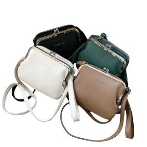 Dames Casual Handtas Met Praktische Clip Kunstleer