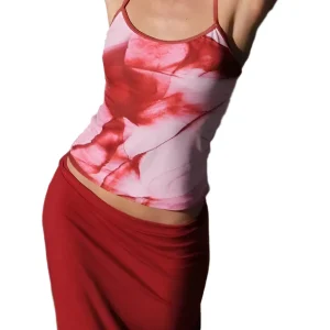 Dames Crop Top Met Bloemenprint en Spaghetti Bandjes