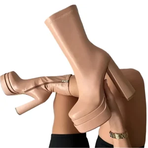 Dames Enkellaarsjes Platform Stijlvol Kunstleer