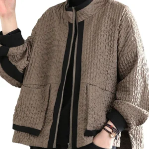 Dames Getailleerde Patchwork Jas met Zakken