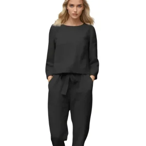 Dames Katoen Linnen Look Zomer Set Casual Stijl