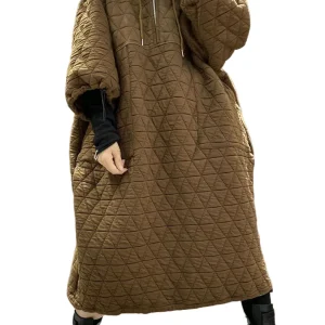 Dames Koffiejurk met Trekkoord en Casual Stijl