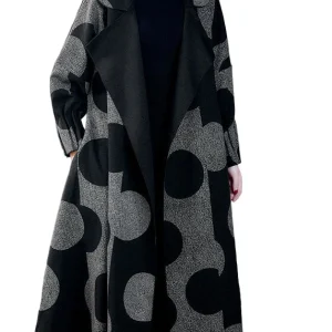 Dames Lange Mouwen Losse Jas met Patchwork en Dots