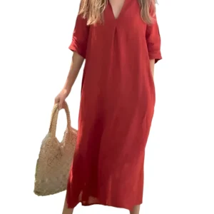 Dames Maxikleed Tijdloze Elegantie Luxe Stof