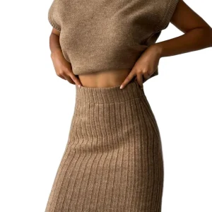 Dames Mouwloze Set Stijlvol Met Bijpassende Rok