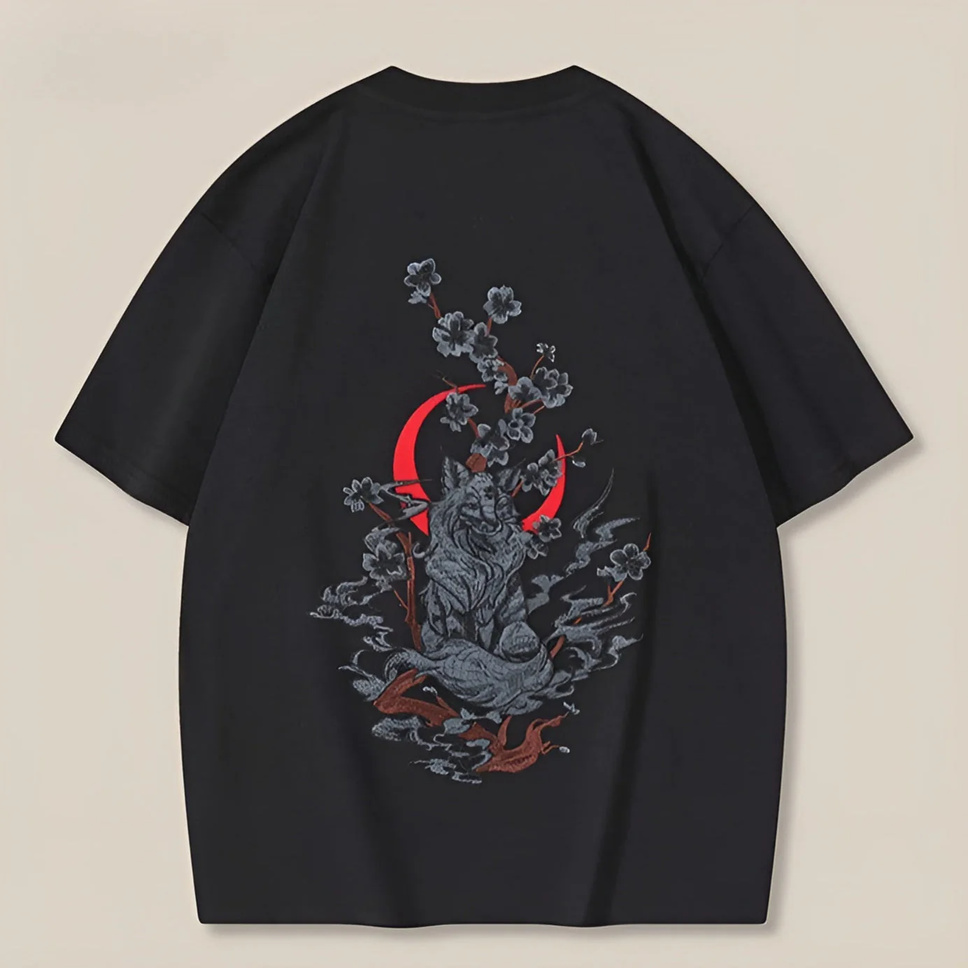 Dames Oversized T-shirt met Sakura Borduurwerk Casual - Afbeelding 4