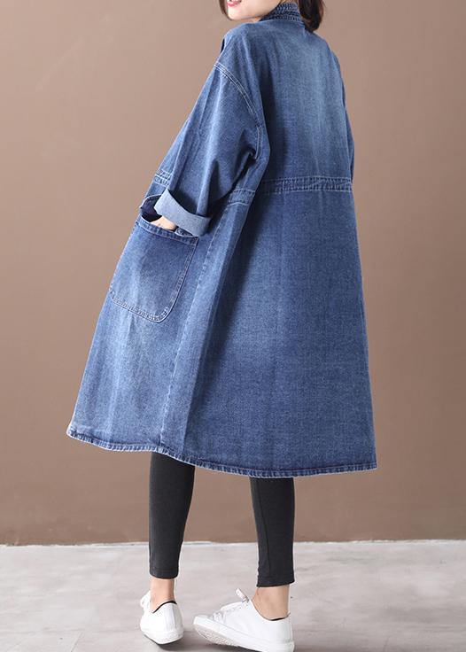 Dames Plus Size Box Coat met Staande Kraag en Trekkoord - Afbeelding 5