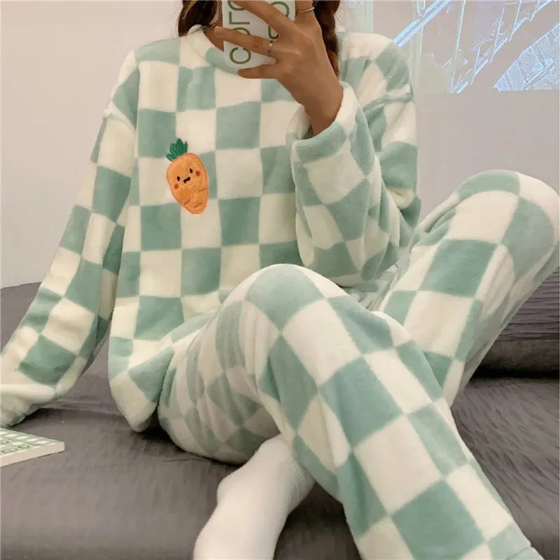 Dames Pyjama Set Zacht Katoen Comfortabel Elegante Pasvorm - Afbeelding 3