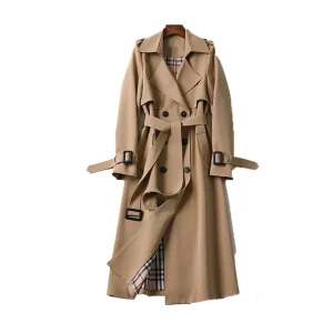 Dames Trenchcoat Dubbele Rij Knopen Luxe Stijl