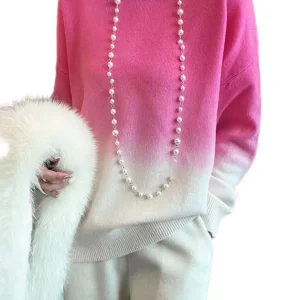 Dames Trui O-hals met Gradiëntkleur