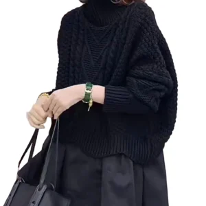 Dames Trui met Col en Gebreide Stijl voor de Winter