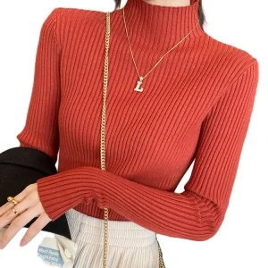 Dames Turtleneck Trui Gebreid Casual Langs Mouwen
