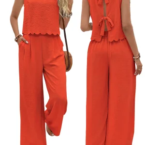 Dames Twee-delige Set Mouwloze Top en Broek Casual Zomeroutfit