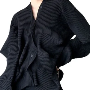 Dames V-hals Sweater met Asymmetrisch Ontwerp