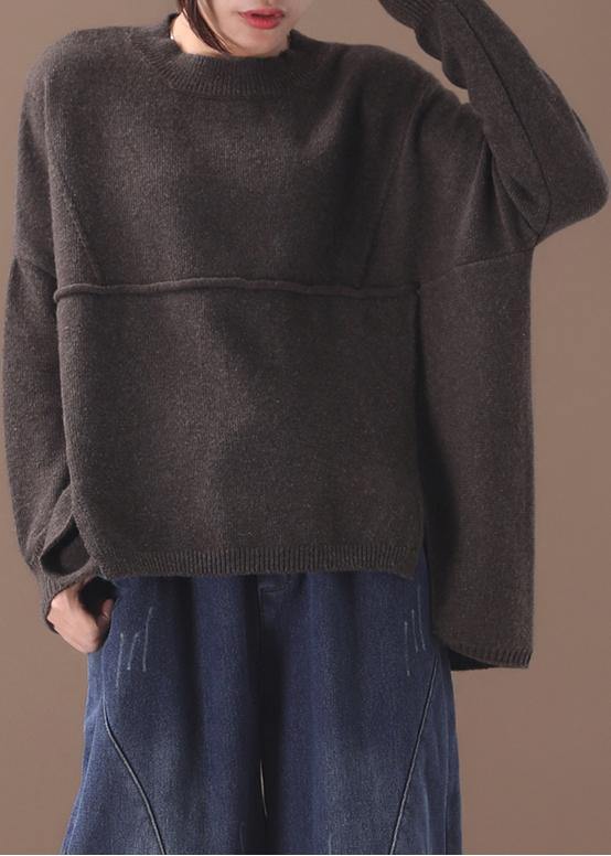 Dames Vintage Gebreide Top met Asymmetrische Zoom - Afbeelding 3