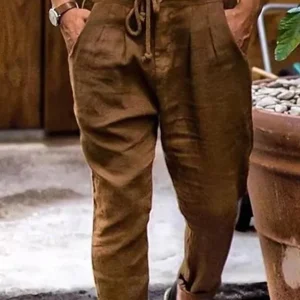Heren Linnen Stijl Broek Ademend Comfortabele Pantalon voor Zomerstijl