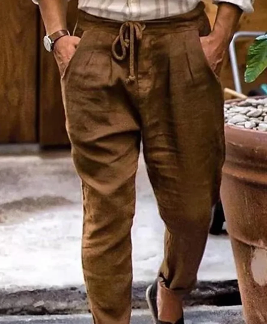 Heren Linnen Stijl Broek Ademend Comfortabele Pantalon voor Zomerstijl - Afbeelding 2