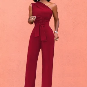 Dames Jumpsuit One-Shoulder Feestelijk Polyester Katoen