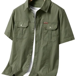 Heren Cargoshirt Korte Mouwen