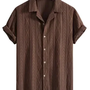 Heren Casual Overhemd met 3D-geprint Geometrisch Patroon