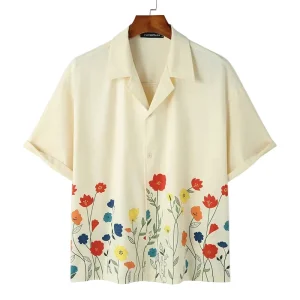 Heren Overhemd Bloemendessin Casual voor Lente en Zomer