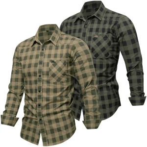 Herren Overhemd Geruit Casual Met Knopen Langere Mouwen