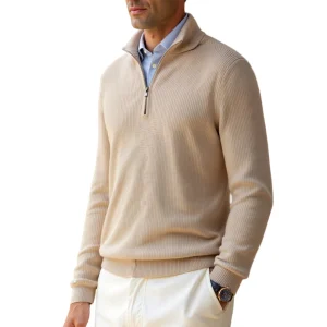 Heren Shirt Met Rits Klassiek Ontwerp Voor Koude Dagen