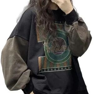 Dames Sweatshirt met Zwarte Print Casual Stijl