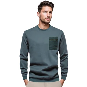 Heren Trui Crewneck Met Ritszak Casual