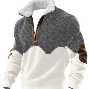 Heren Trui met Ritssluiting en Hoge Kraag voor Stijlvolle Comfort