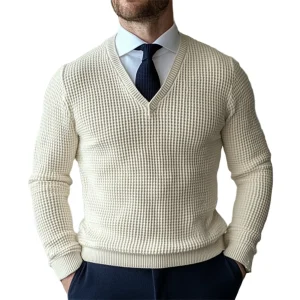 Heren V-hals Trui Casual Stijl