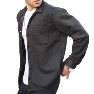 Heren Vrijetijdsjack Gewatteerd met Knoopsluiting